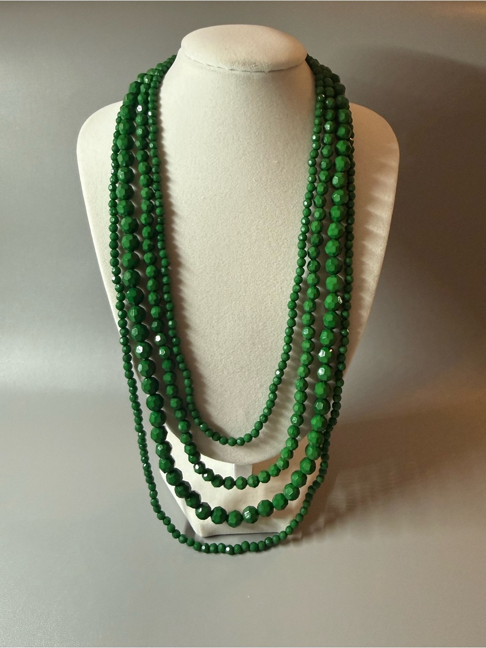 Multi-Strand Green Beaded Necklace - Women Jewelry